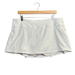 Lululemon Pace Rival Mid-Rise 12" Skirt Off-White Sz 14 Mid Rise Tennis Running